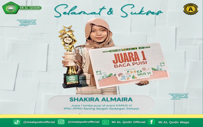 SHAKIRA ALMAIRA RAIH JUARA 1 LOMBA BACA PUISI DI AJANG KAMUS VI IPNU-IPPNU BANGAH GEDANGAN SIDOARJO